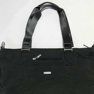 Baggalini grey gray tote bag with laptop sleeve